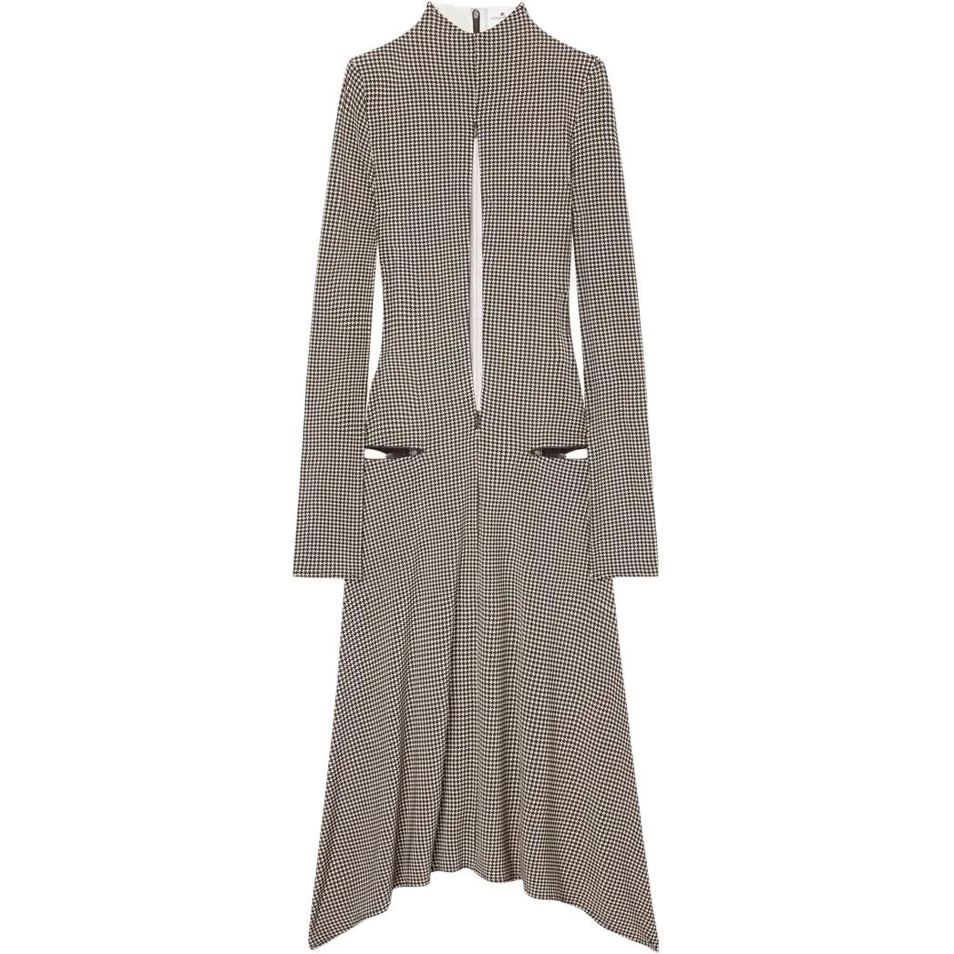 COURREGES FW24 VOLCANO MIDI JERSEY DRESS Natural Mud Brown