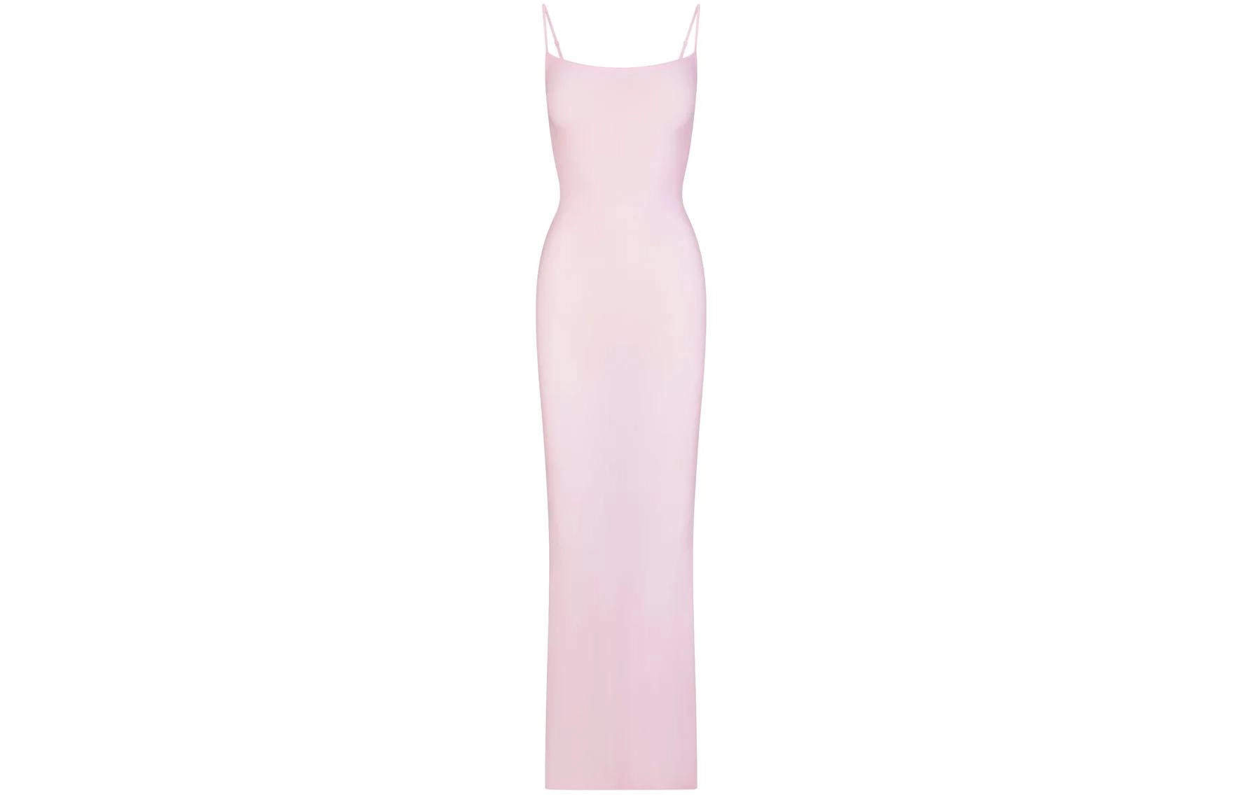 SKIMS SOFT LOUNGE LONG SLIP DRESS CHERRY BLOSSOM
