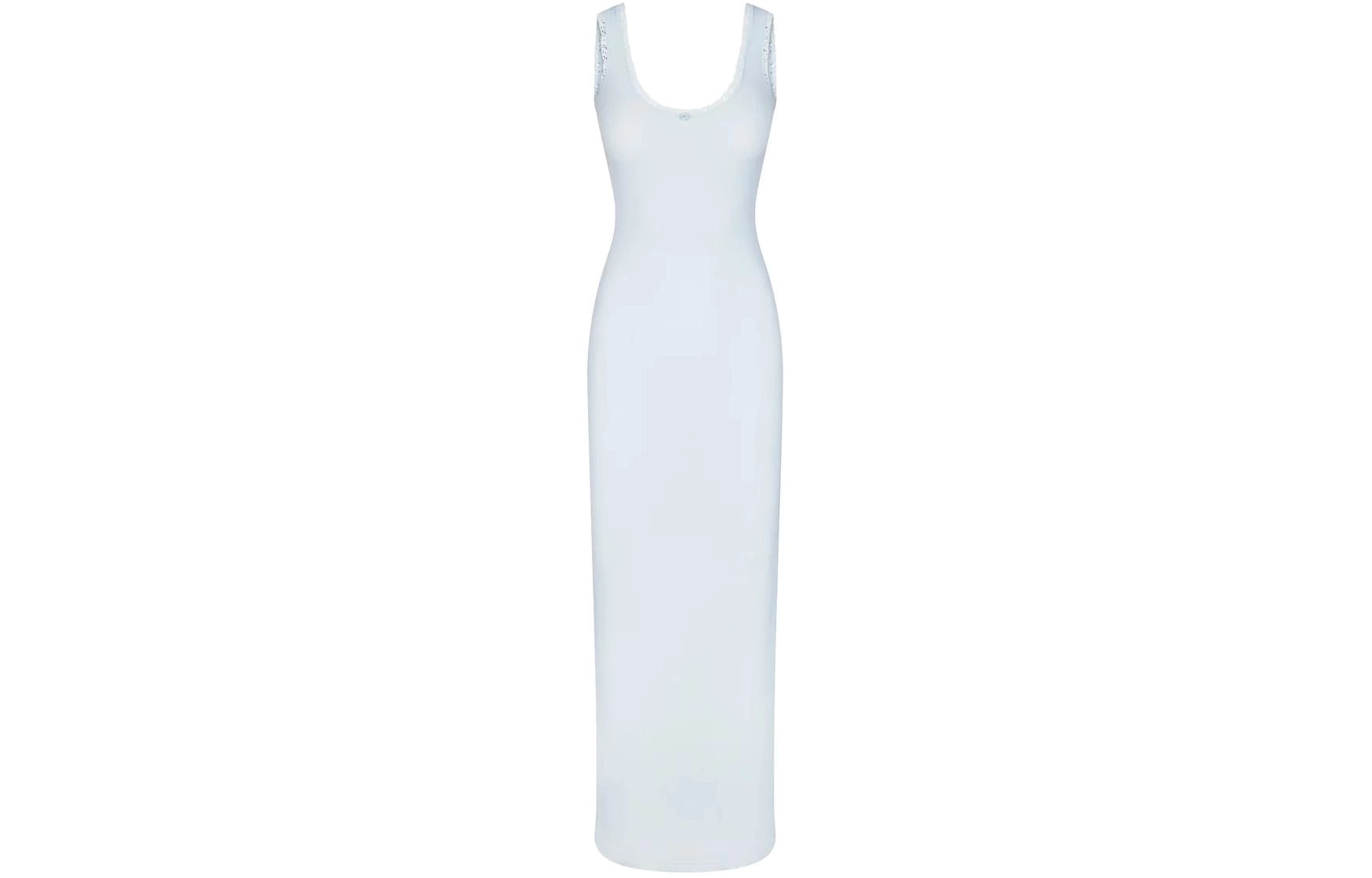 SKIMS SOFT LOUNGE LACE SCOOP NECK DRESS CELESTE