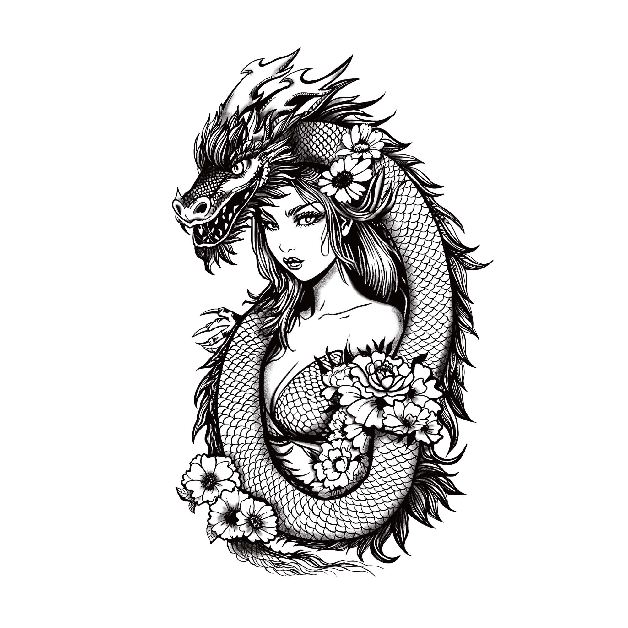 猎己  恋龙情愫草本防水纹身贴 持久高级性感半永久超酷男女