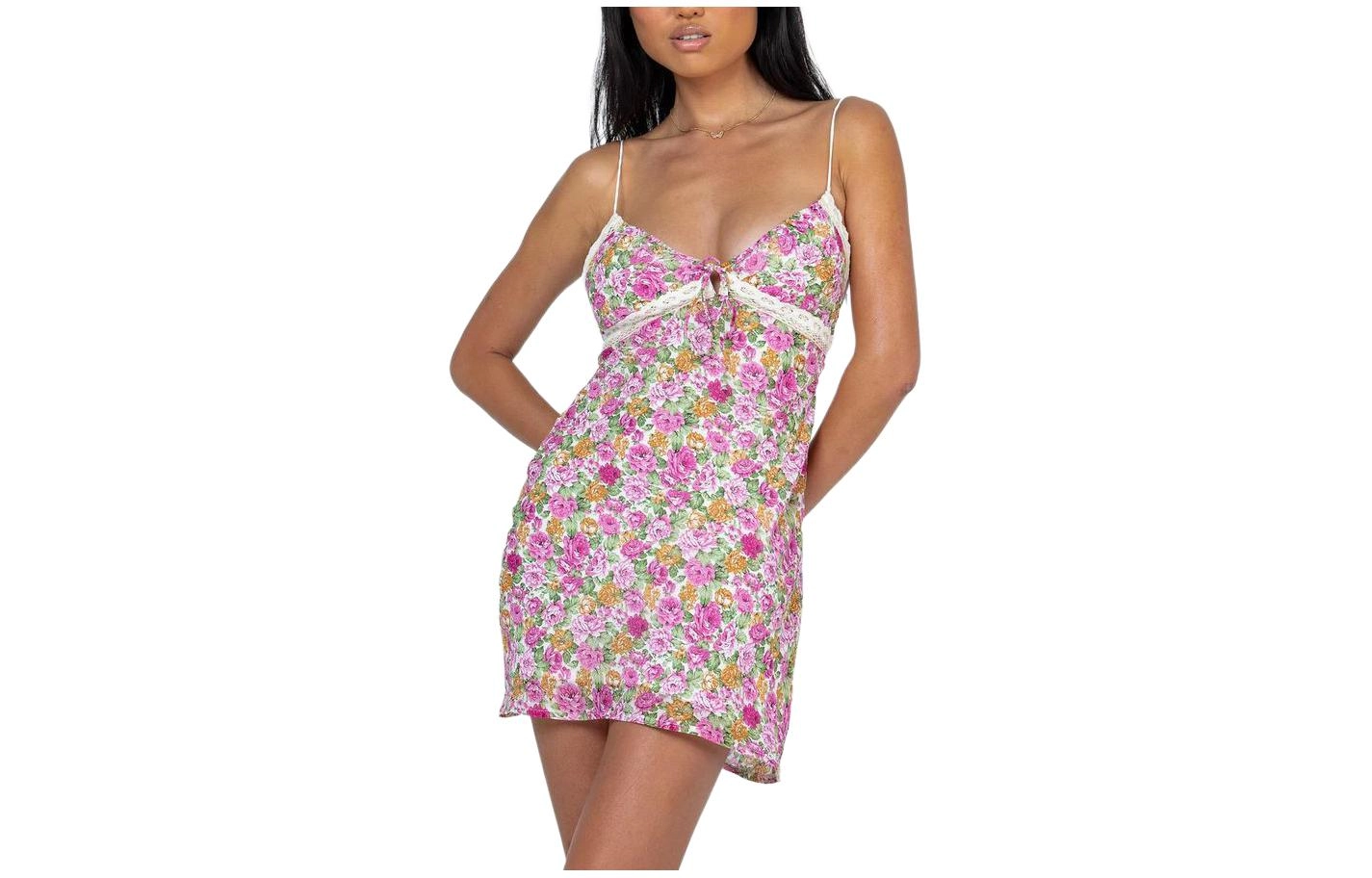 PRINCESS POLLY EMILEE MINI DRESS PINK FLORAL PINK