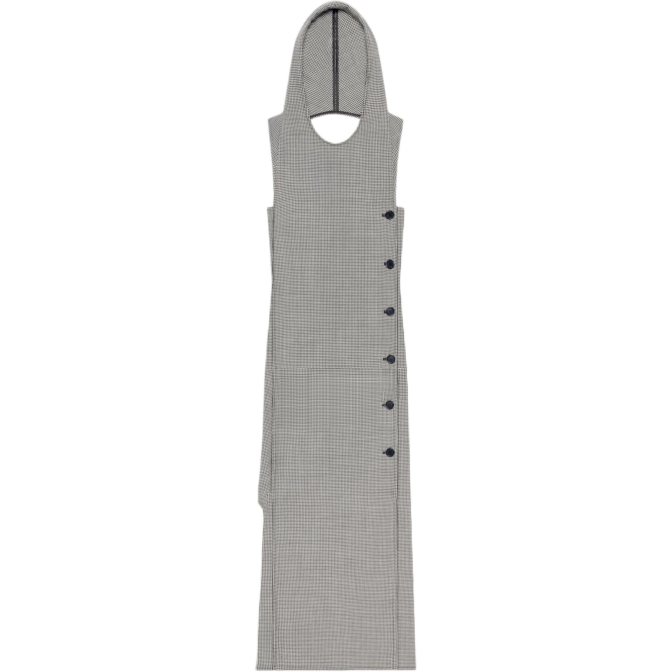 COURREGES FW24 MINI OBLIQUE HOUNDSTOOTH SPACE DRESS Black Natural
