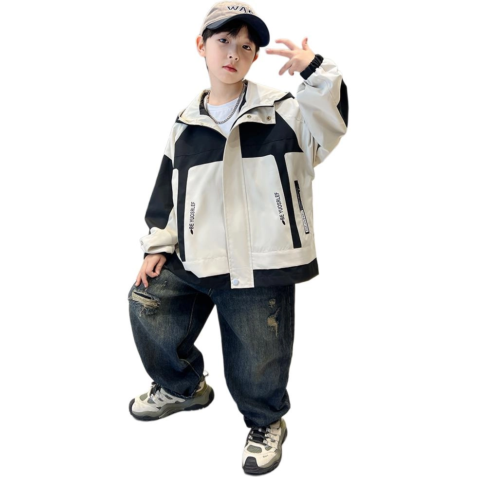 木木屋 连帽舒适亲肤拉链简约长袖夹克外套青少年