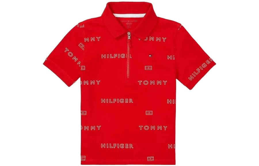 Tommy Hilfiger Logo Pique Cotton Zip Polo Tops Blush Polo