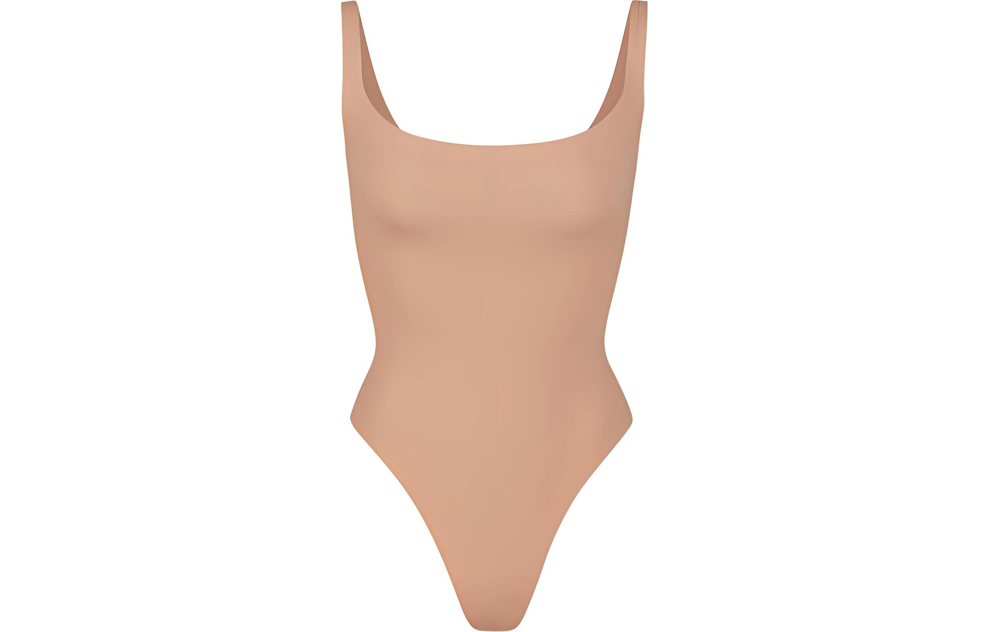 SKIMS FITS EVERYBODY SQUARE NECK BODYSUIT OCHRE