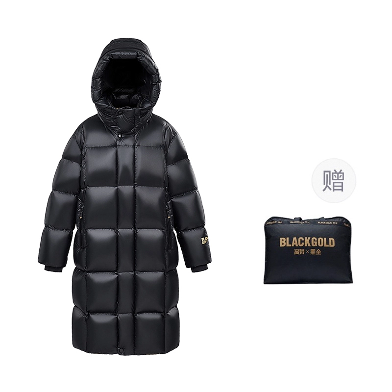 高梵 简约连帽休闲纯色羽绒服 黑色 青少年
