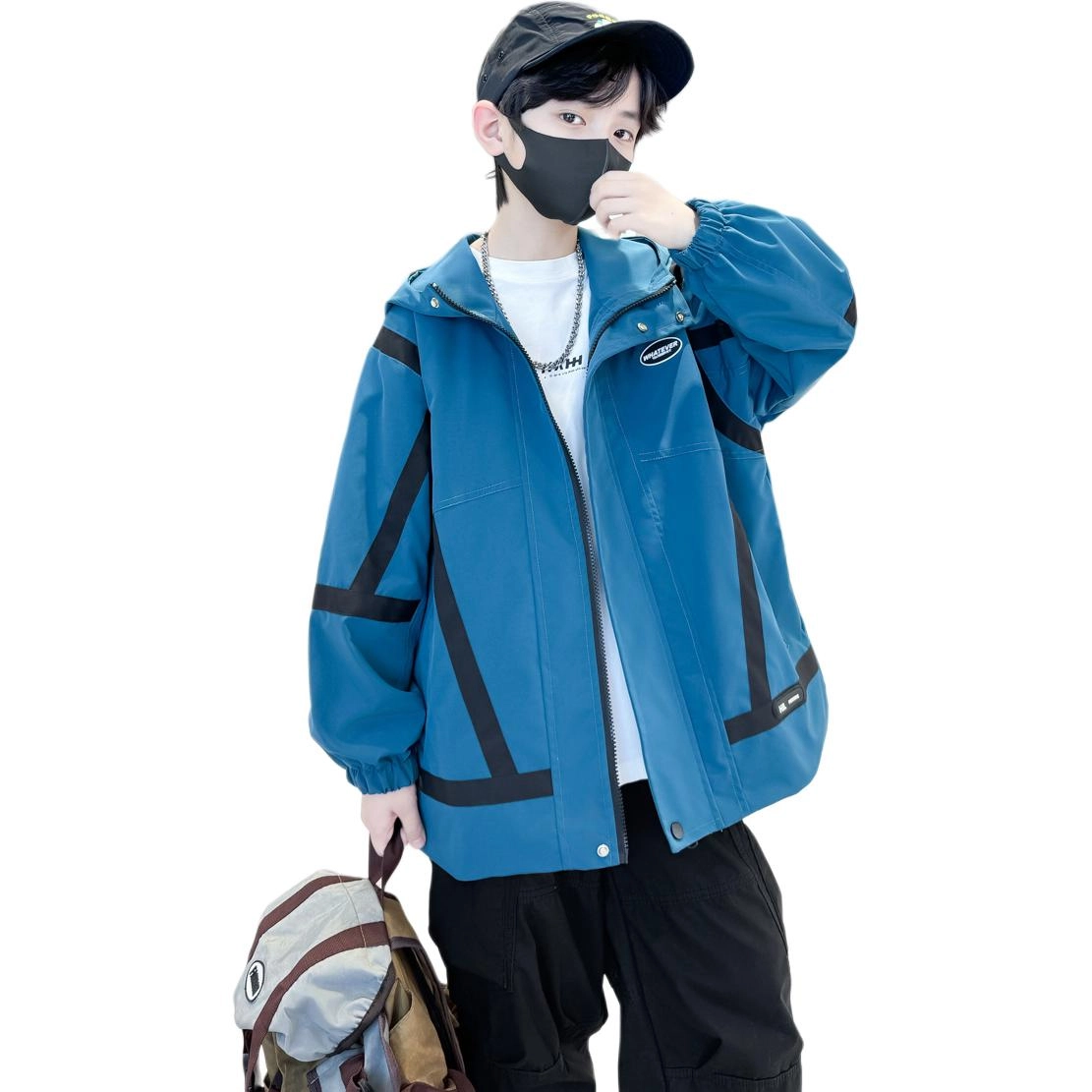 木木屋 舒适透气拉链连帽夹克外套青少年