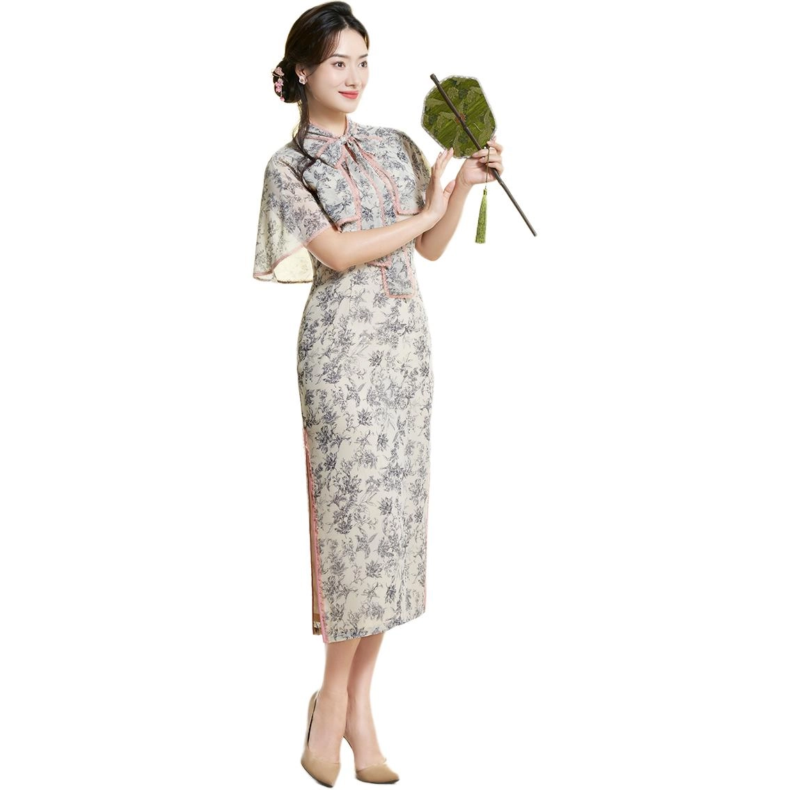 四美子 新中式低开叉礼服旗袍 半浮生