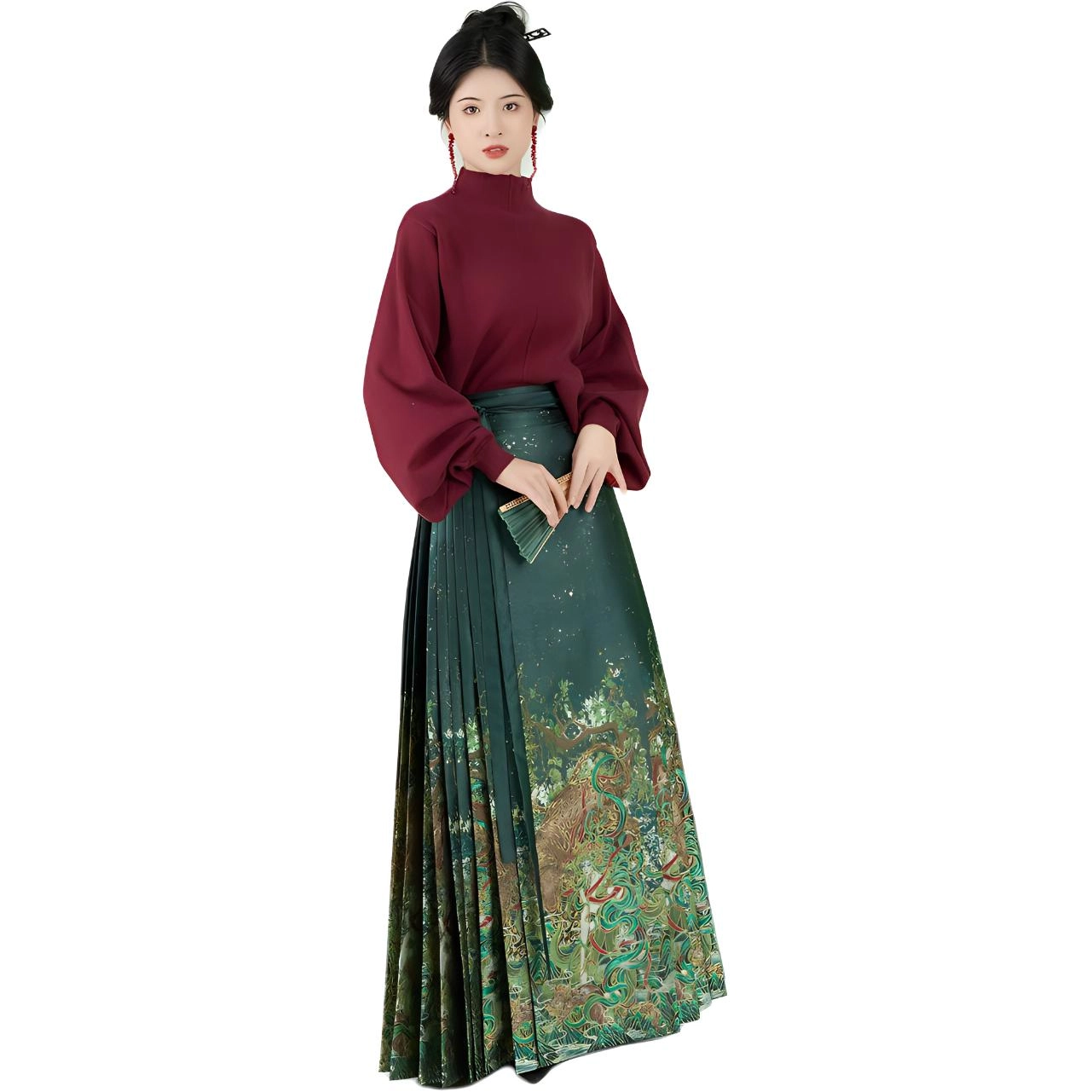 织造司 苍梧针织毛衣长干寺外披织金马面裙神秘高贵 女款