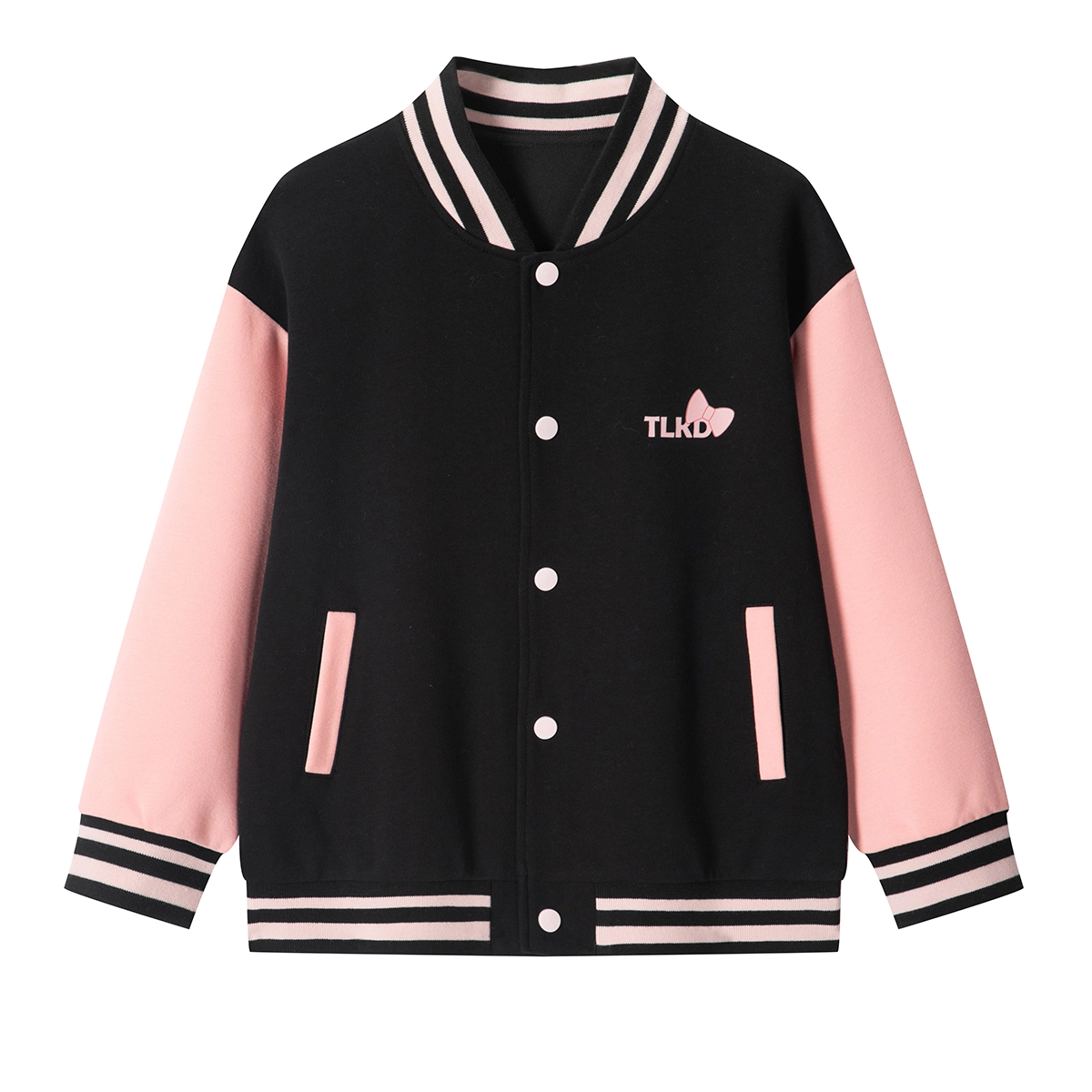 唐狮童装 卡通兔子刺绣单排扣棒球服 儿童款 黑色