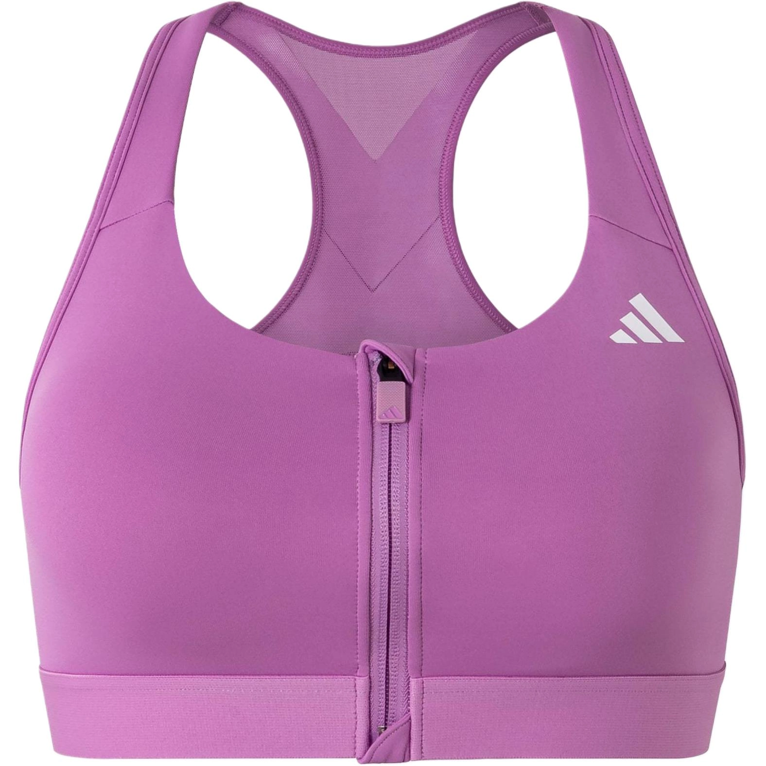 adidas Powerreact Medium-Support Zip Bra Logo