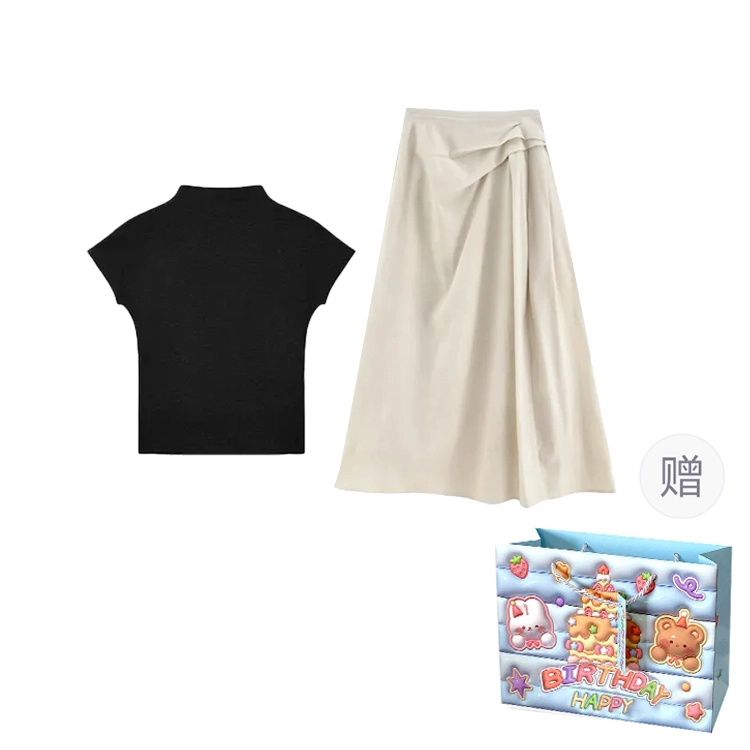 依钗 多风格融合的短袖上衣与半身裙夏季时尚穿搭裙装套装 女款