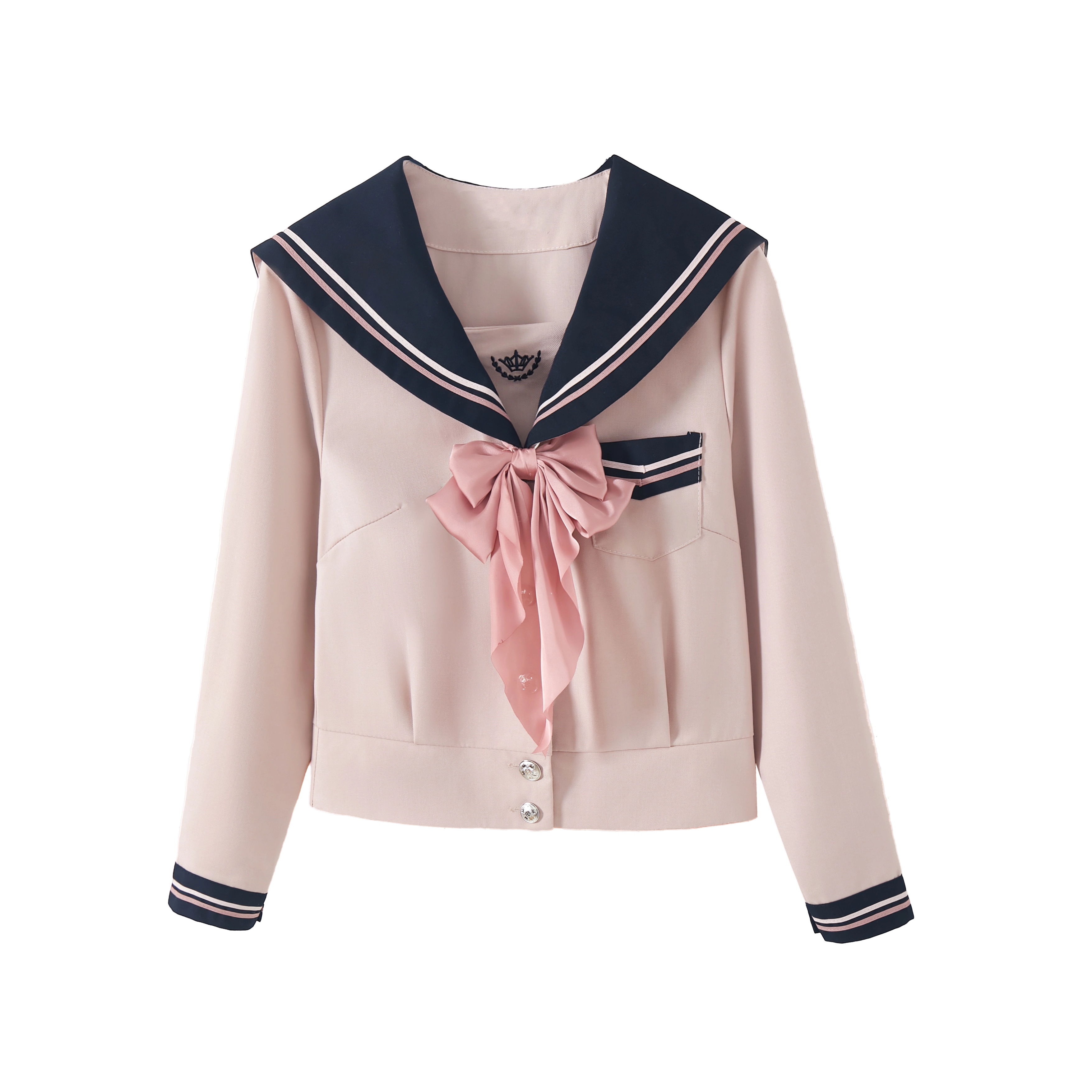 花山家的猫 海军领长袖水手服上衣百褶裙配领结制服 女款