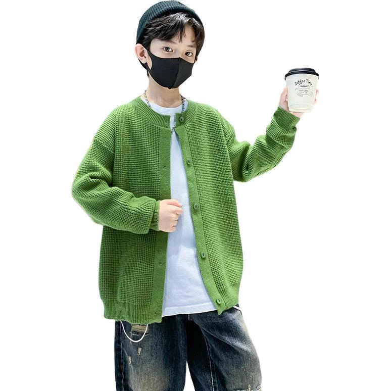 木木屋 舒适柔软亲肤洋气百搭纯色毛衣 绿色 青少年