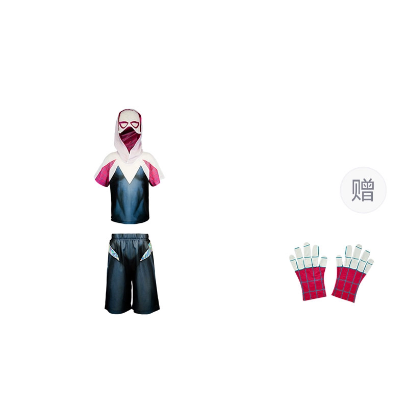 中童 伊佳林 连帽舒适洋气落肩短袖松紧腰五分裤休闲运动套装