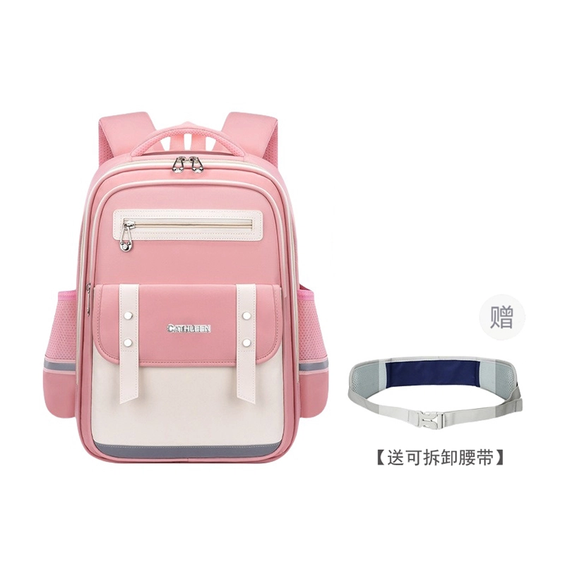 芭菲尼 高颜值时尚英伦风书包减负护脊反光条背包 牛津布 学生包 儿童款 多色