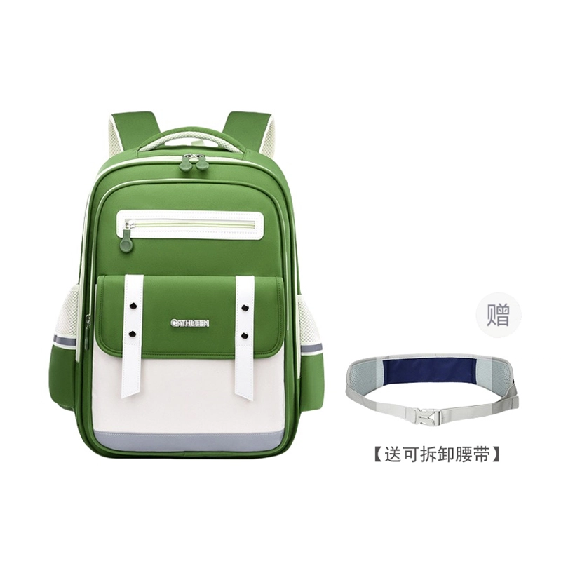 芭菲尼 高颜值时尚英伦风书包减负护脊反光条背包 牛津布 学生包 儿童款 多色