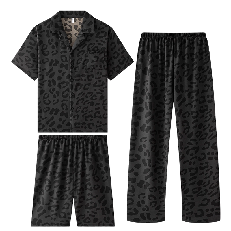怀尔蔚 翻领短袖可外穿舒适家居服睡衣套装 男款