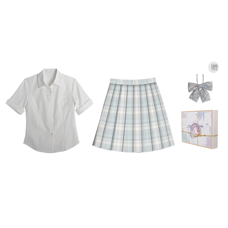 兔半眠 学院风简约百搭短袖优雅休闲舒适制服 女款