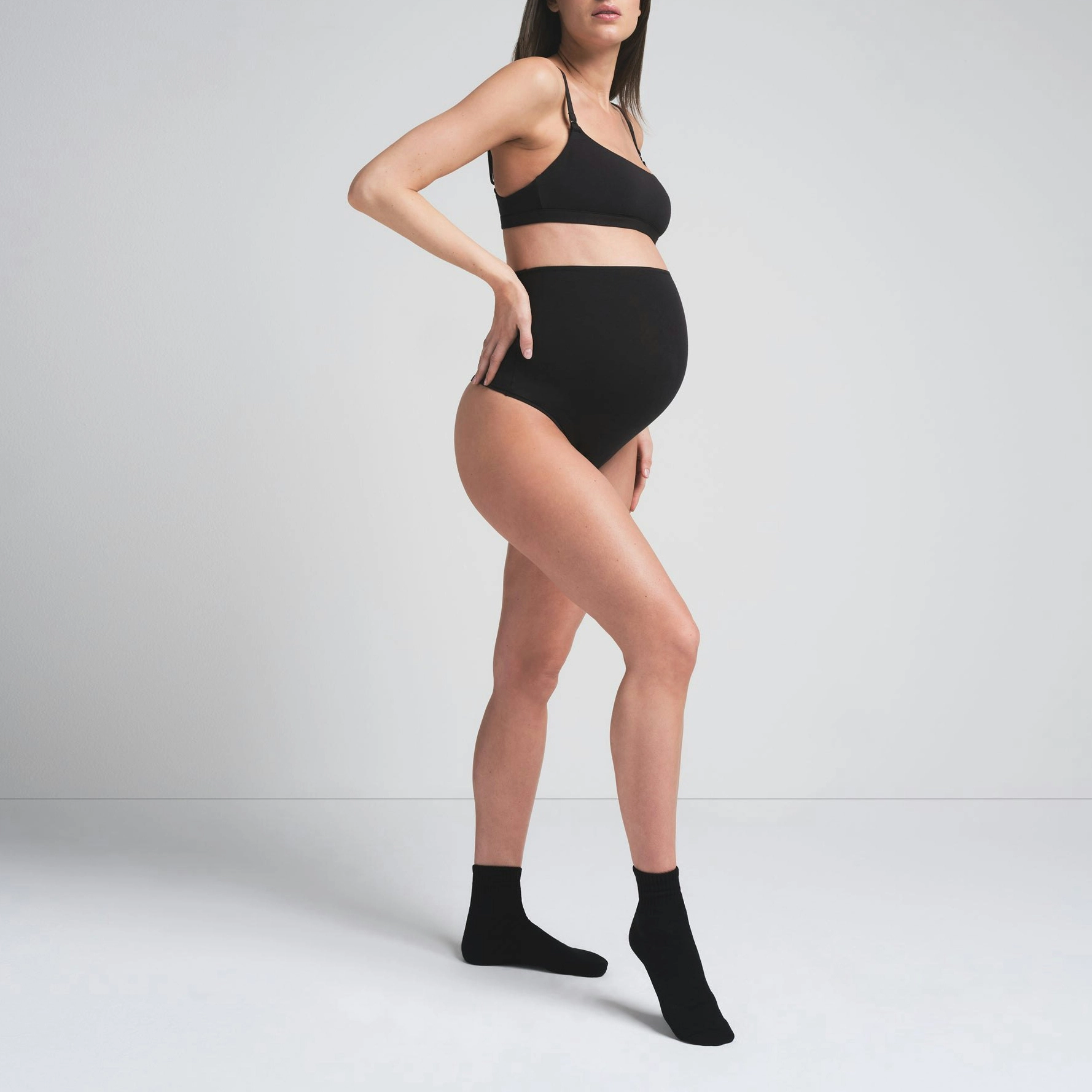 SKIMS SS25 COTTON JERSEY MATERNITY HIGH-WAISTED THONG