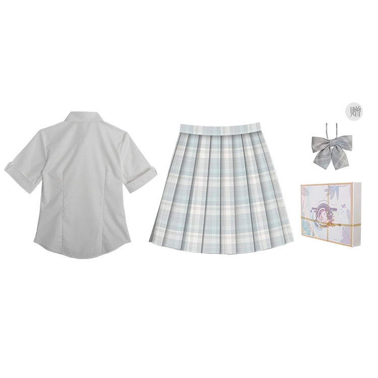 兔半眠 学院风简约百搭短袖优雅休闲舒适制服 女款