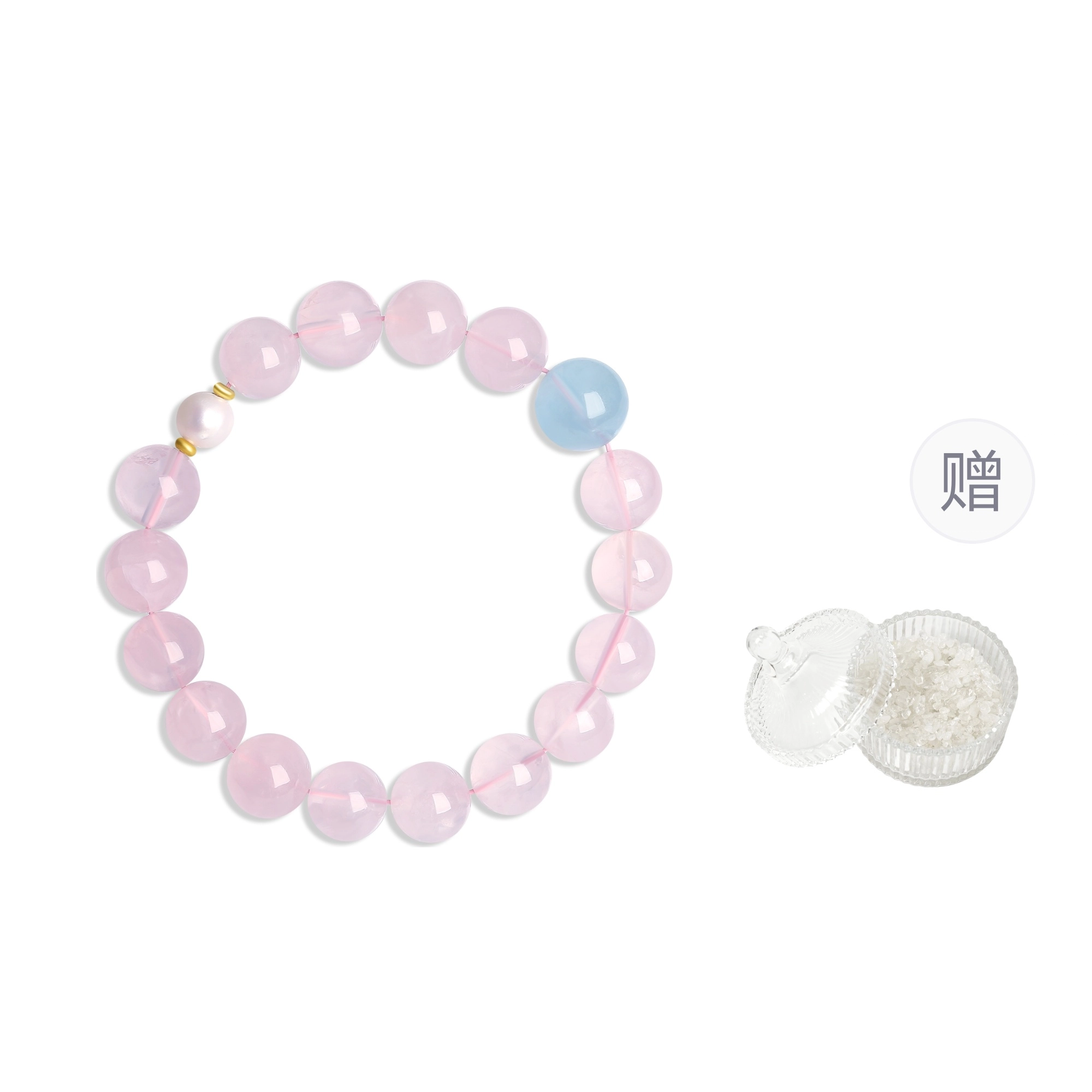 【芙蓉】 浮笙梦 招桃花粉晶轻奢小众清冷高级感 甜美浪漫桃花运 时尚日常通勤 新中式精美约会礼盒好运天然 粉水晶 手串 女款