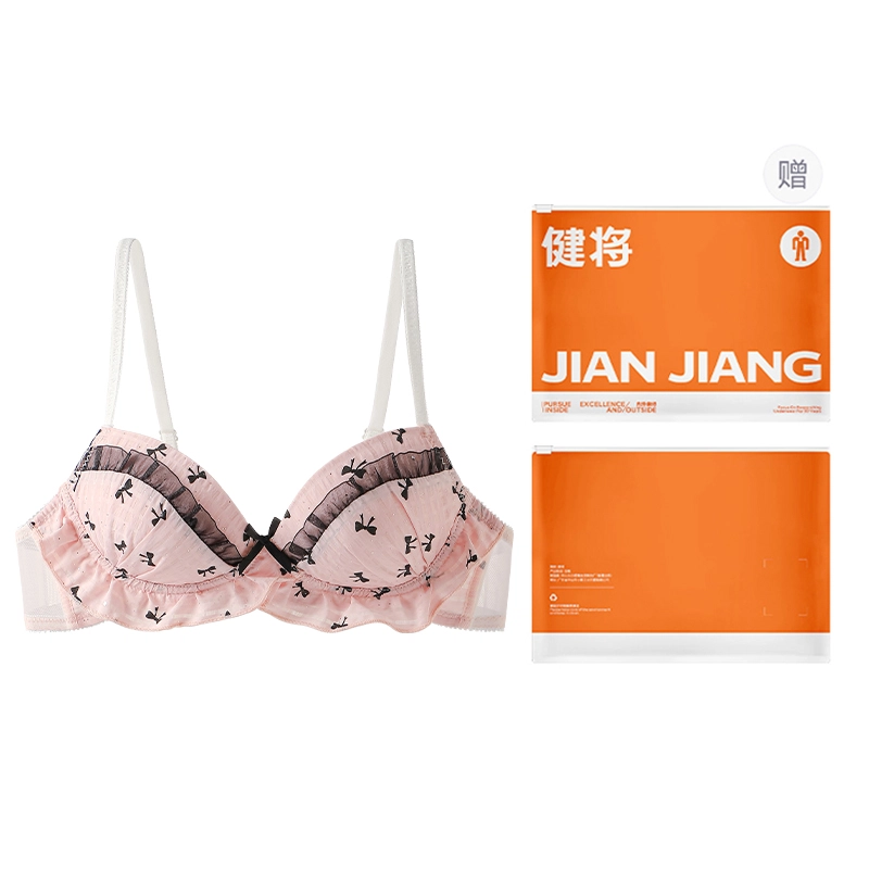 健将 萝莉蕾丝内衣蝴蝶结小胸聚拢显大收副乳防下垂可爱胸罩文胸 女款 礼袋装