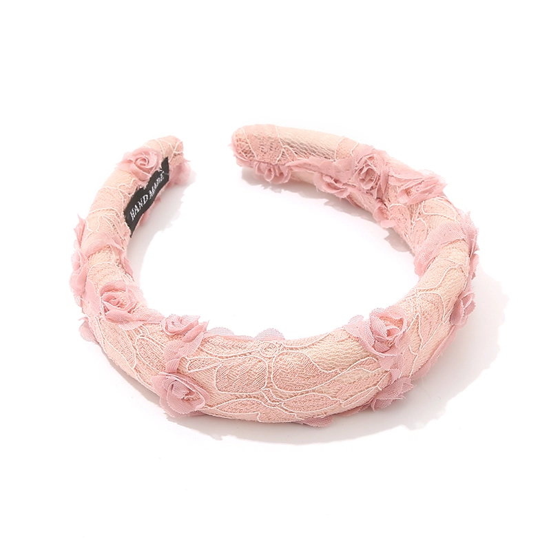 如花梦 粉色海绵宽边高级感压发头箍增高颅顶发捆 布艺 发箍 女款