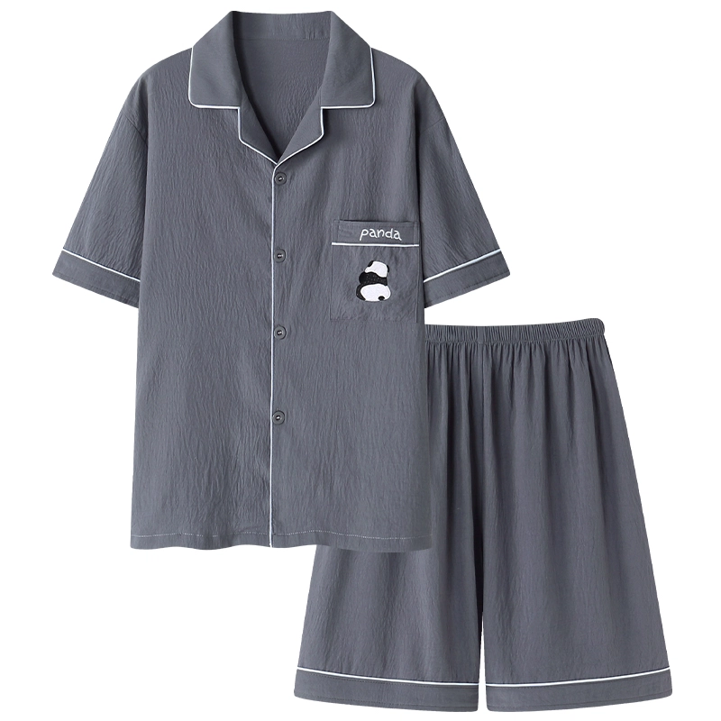 顶瓜瓜 时尚简约舒适家居服夏季睡衣套装 男款