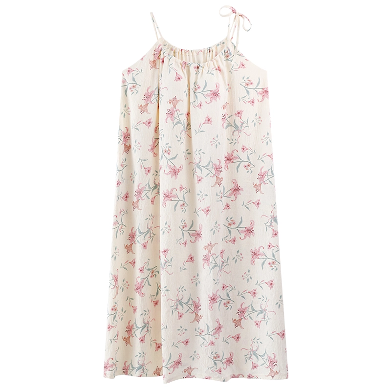 怀尔蔚 可外穿舒适薄款无袖吊带家居服睡裙 女款