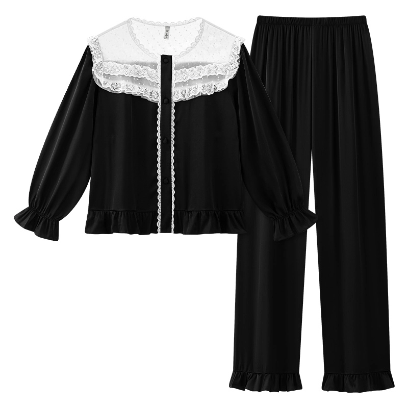 顶瓜瓜 简约舒适冰丝面料可外穿家居服睡衣套装 女款