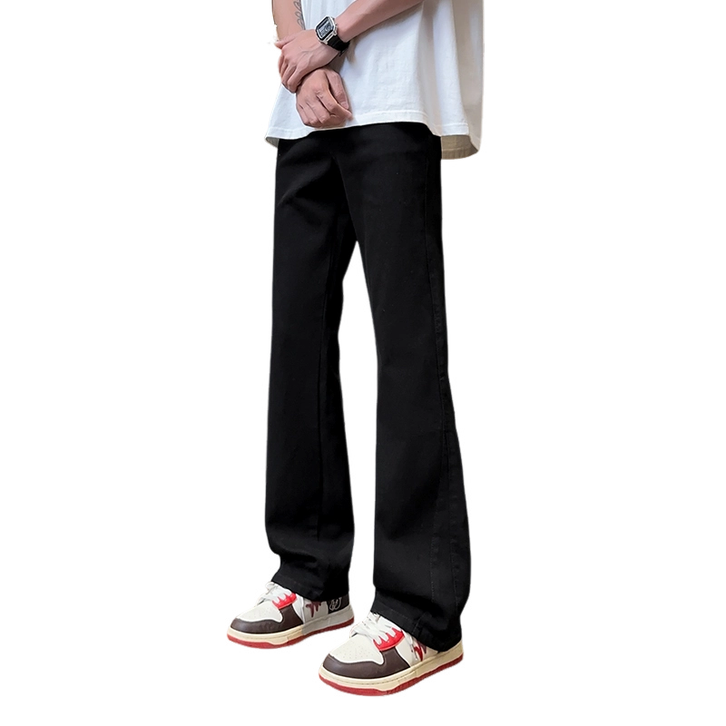 微喇阔腿裤夏季薄款舒适直筒宽松长子美式潮牌高街风日常通勤时尚简约帅气流显瘦基础垂感休闲春百搭纯色痞牛仔裤 男女同款