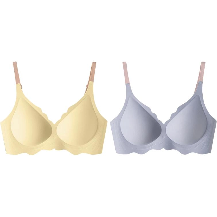 北极绒 柔滑亲肤纯色无痕舒适薄款小胸聚拢收副乳文胸 女款 组合装