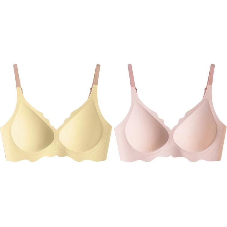 北极绒 柔滑亲肤纯色无痕舒适薄款小胸聚拢收副乳文胸 女款 组合装