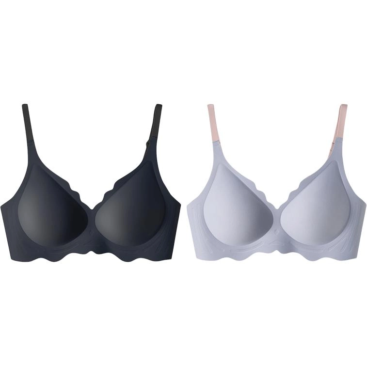 北极绒 柔滑亲肤纯色无痕舒适薄款小胸聚拢收副乳文胸 女款 组合装