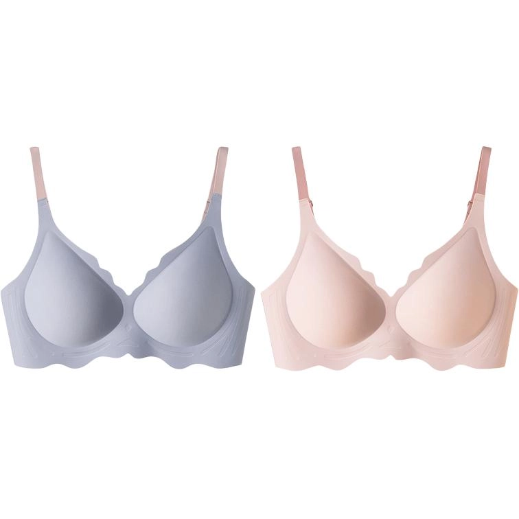 北极绒 柔滑亲肤纯色无痕舒适薄款小胸聚拢收副乳文胸 女款 组合装