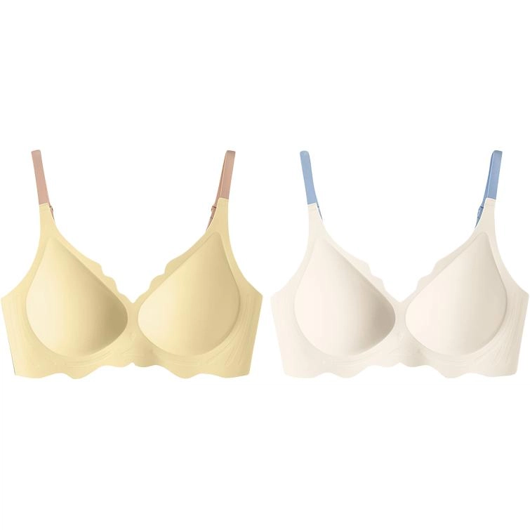 北极绒 柔滑亲肤纯色无痕舒适薄款小胸聚拢收副乳文胸 女款 组合装