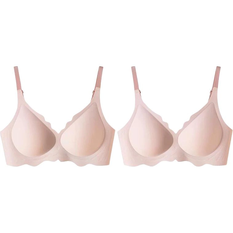 北极绒 柔滑亲肤纯色无痕舒适薄款小胸聚拢收副乳文胸 女款 组合装