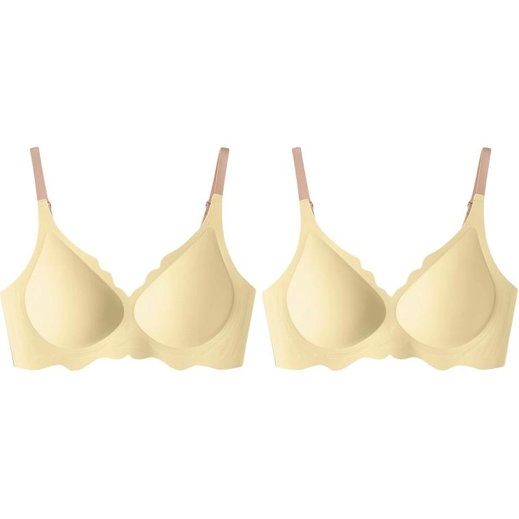 北极绒 柔滑亲肤纯色无痕舒适薄款小胸聚拢收副乳文胸 女款 组合装