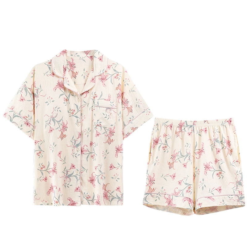 怀尔蔚 短袖短裤可外穿舒适薄款家居服睡衣套装 女款