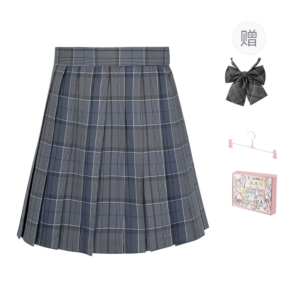 日暮星河 短裙高腰设计学生学院风百褶半身制服 女款