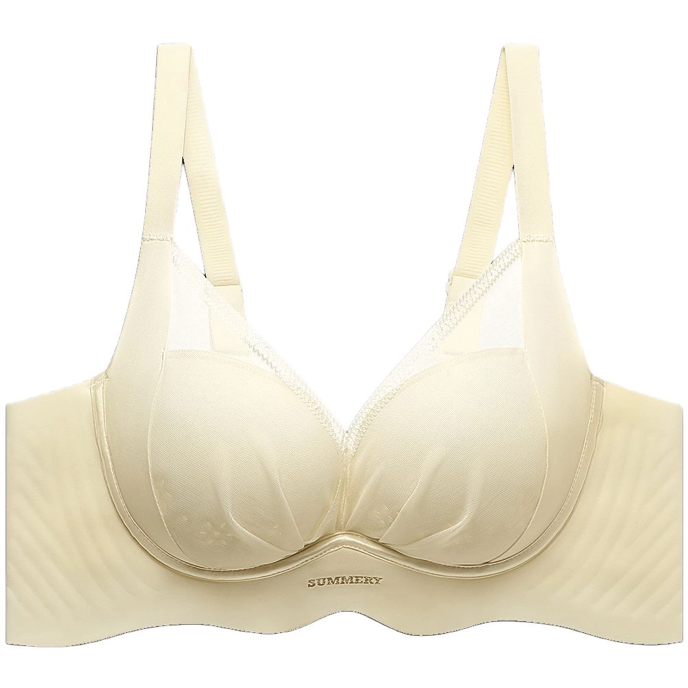 润微 小胸聚拢显大调整型无痕内衣女缎面 收副乳防下垂无钢圈文胸罩