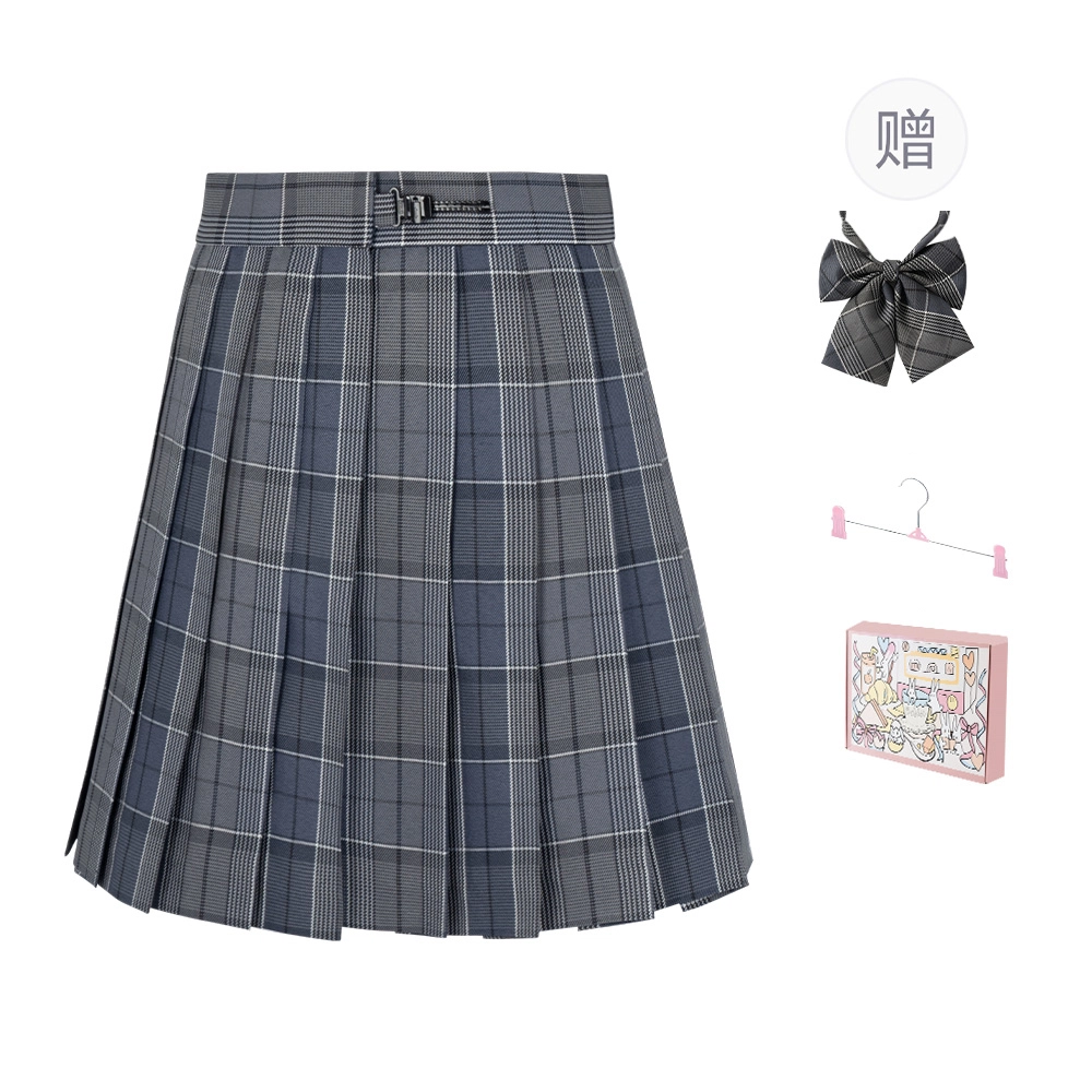 日暮星河 短裙高腰设计学生学院风百褶半身制服 女款