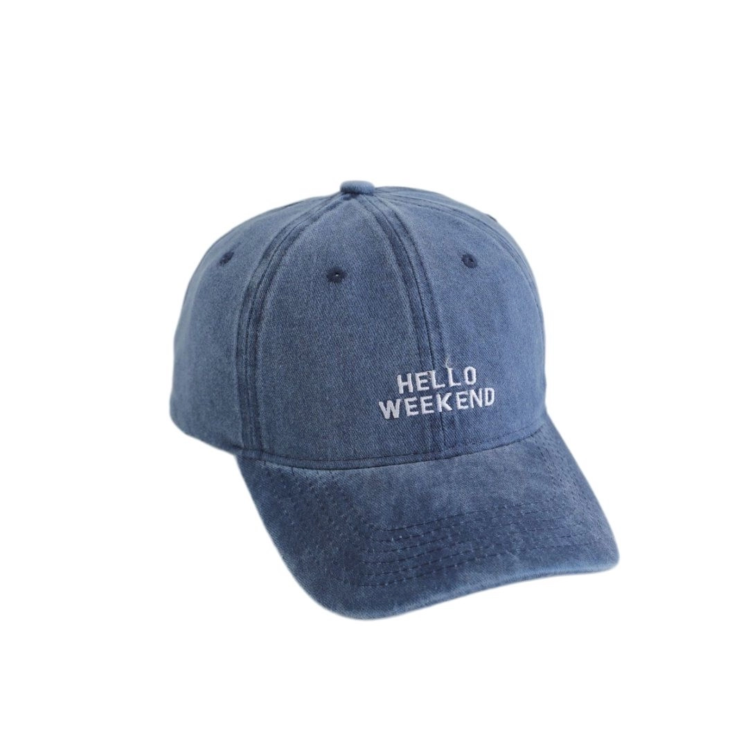 【Hello Weekend】 艾佳微 时尚大头围水洗潮流字母百搭设计款户外遮阳 棉 鸭舌帽 男女同款情侣款