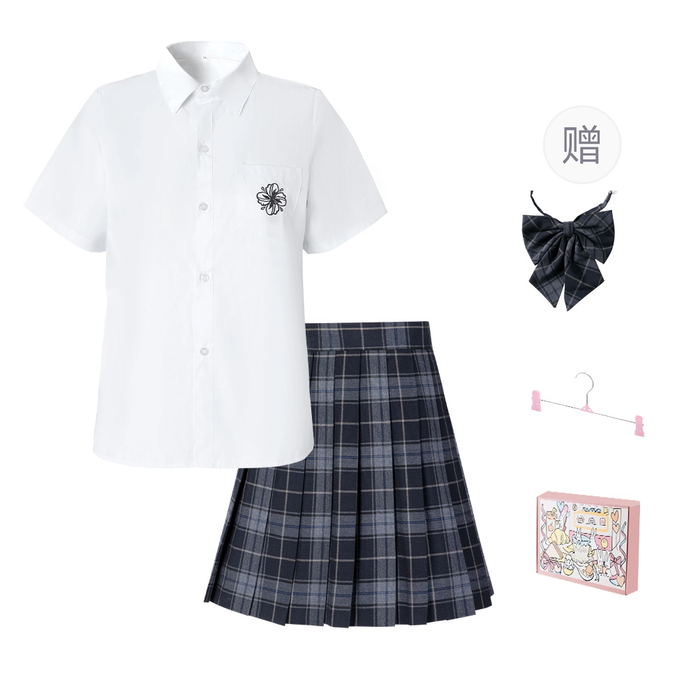 日暮星河 学院风百褶裙半身裙休闲百搭辣妹裙装套装 女款