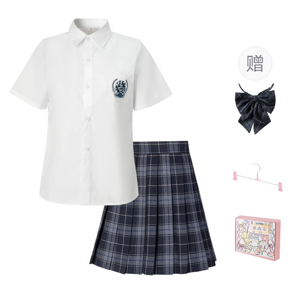 日暮星河 学院风百褶裙半身裙休闲百搭辣妹裙装套装 女款