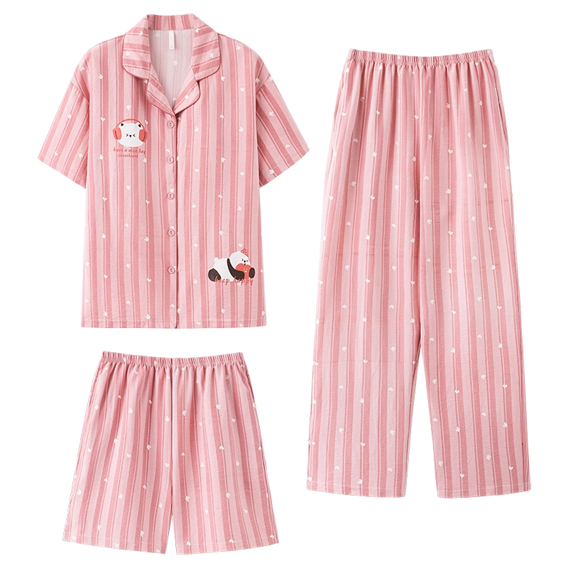 卡绚 带胸垫薄款短袖甜美风舒适可外穿家居服睡衣套装 女款