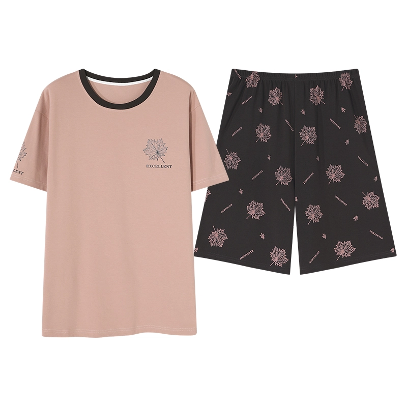 芬腾可安 微弹舒适经典宽松休闲显瘦柔软亲肤轻盈休闲外出宿舍都可穿细腻青春家居服春夏季睡衣套装 男款