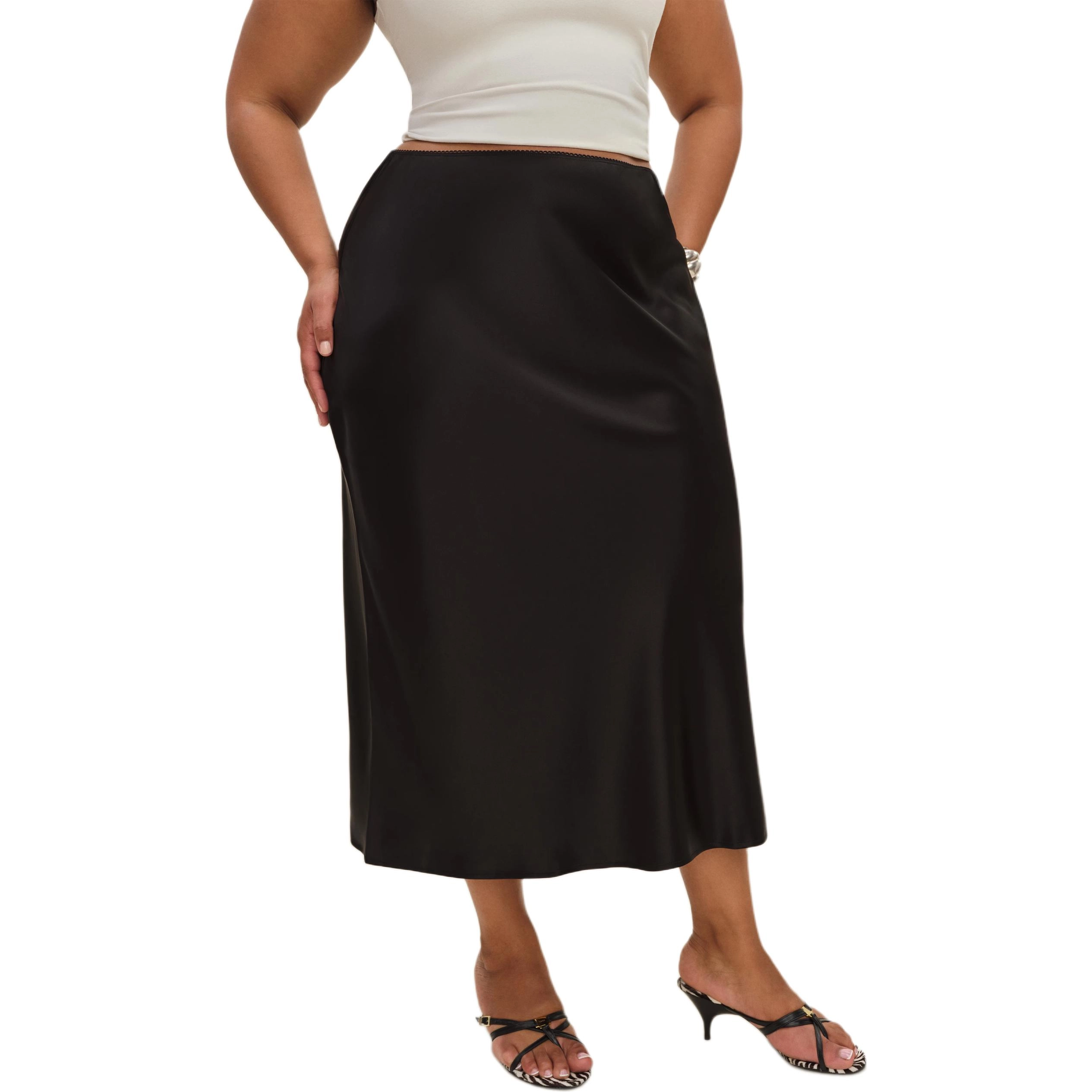 REFORMATION Layla Satin Skirt Es