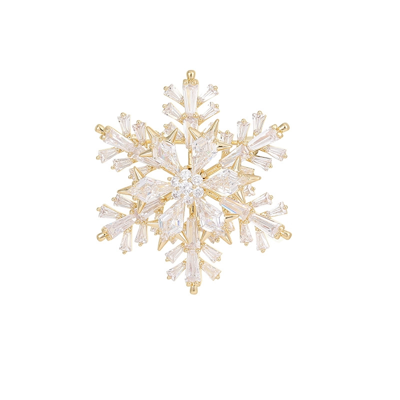 山一丸 轻奢精致雪花 铜 胸针 女款